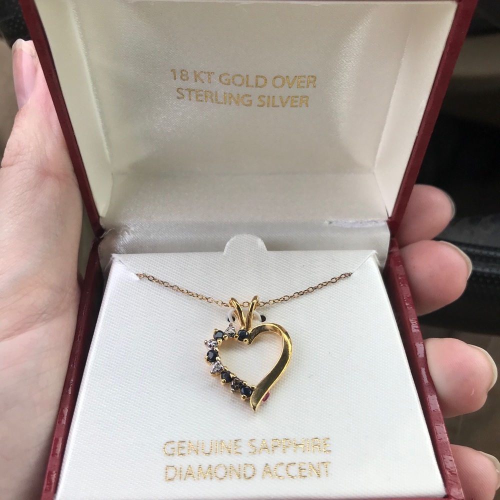 18k gold sapphire necklace